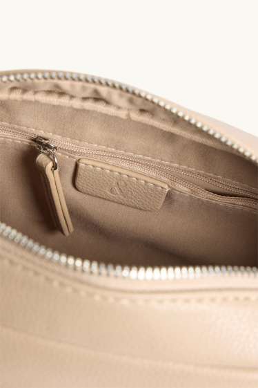 Donna - Borsa a tracolla con spallaccio staccabile - similpelle - beige