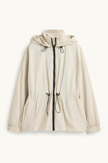 Damen - Jacke mit Kapuze - cremeweiss