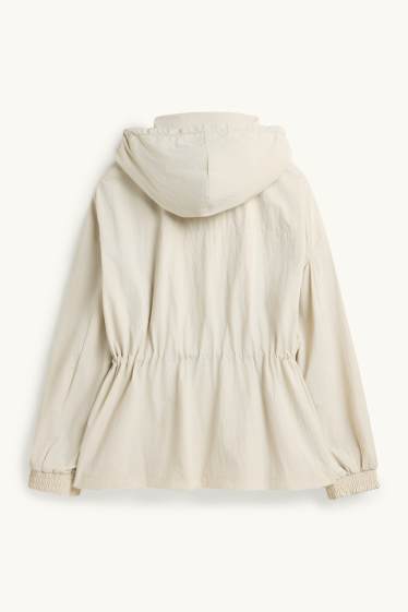 Damen - Jacke mit Kapuze - cremeweiss