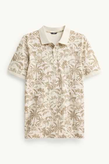 Pánské - Polokošile - regular fit - se vzorem - béžová