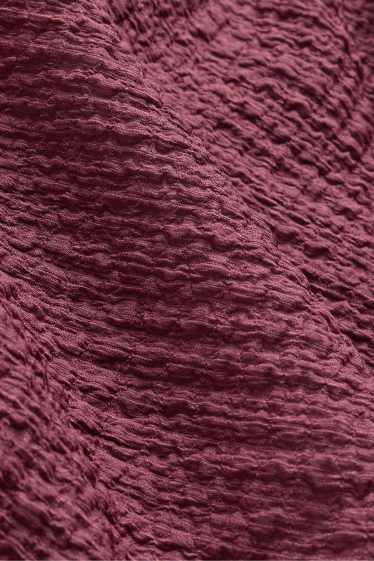 Donna - Top - tessuto tramato - rosso scuro