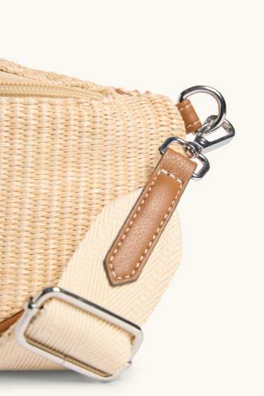 Damen - Umhängetasche mit abnehmbarem Taschengurt - beige