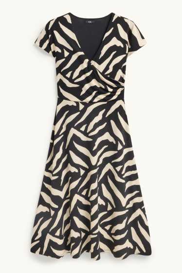 Donna - Vestito fit & flare - fantasia - nero / beige