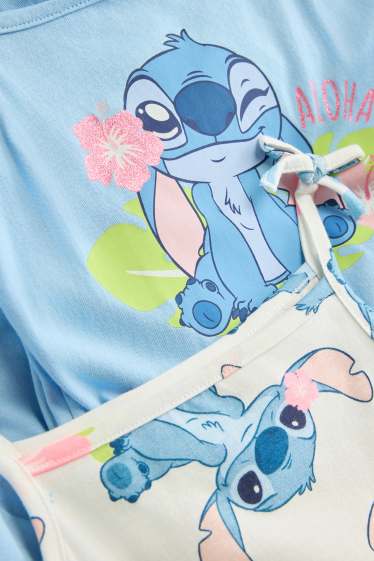 Enfants filles - Lot de 2 - Lilo et Stitch - robe - blanc / bleu clair