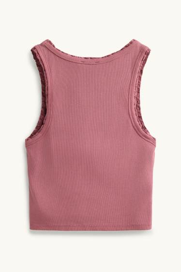 Dames - Top - ribstof - paars