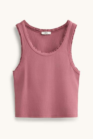 Dames - Top - ribstof - paars