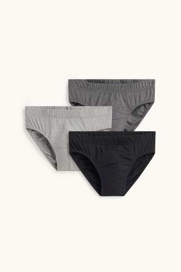 Herren - Multipack 3er - Slip - grau
