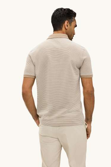 Herren - Poloshirt - Regular Fit - strukturiert - beige