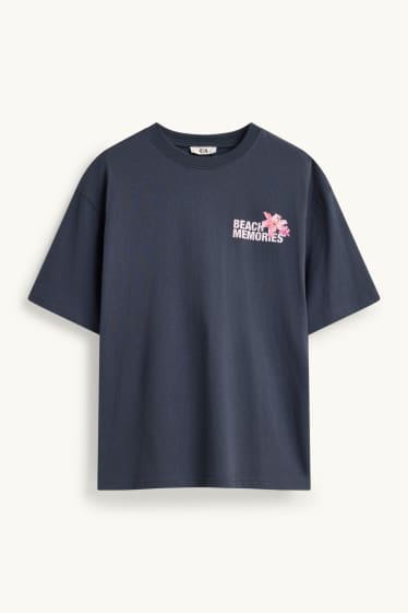 Damen - T-Shirt - Oversized - dunkelblau