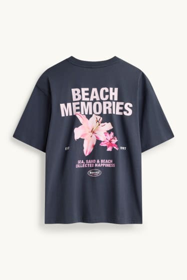 Damen - T-Shirt - Oversized - dunkelblau