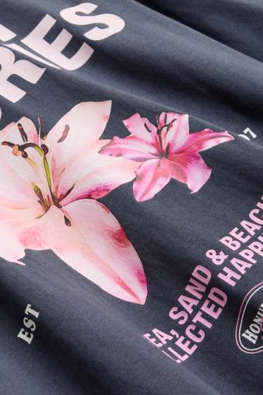 Damen - T-Shirt - Oversized - dunkelblau