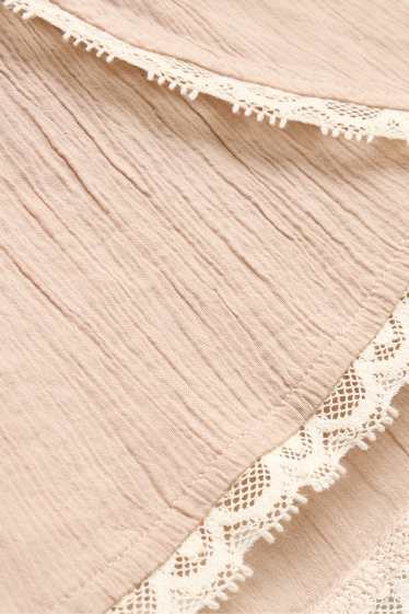 Women - Shorts - mid-rise waist - beige