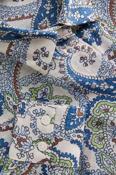Dames - Overhemdblouse - met patroon - blauw