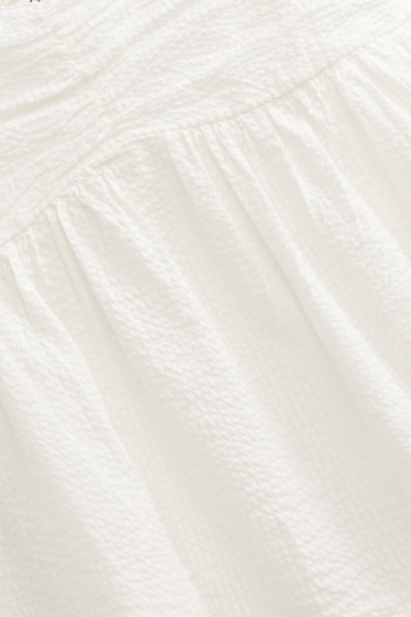 Women - Blouse top - textured - white