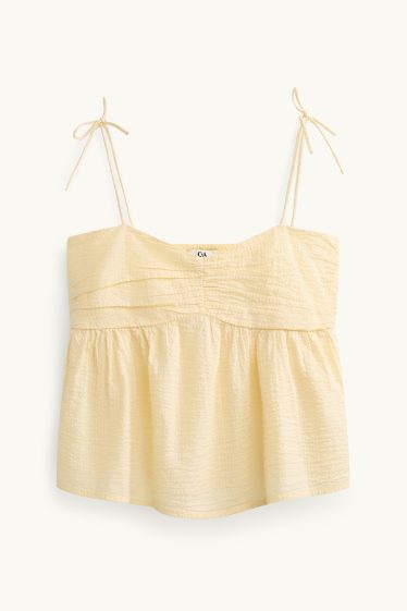 Mujer - Blusa sin mangas - con textura - amarillo