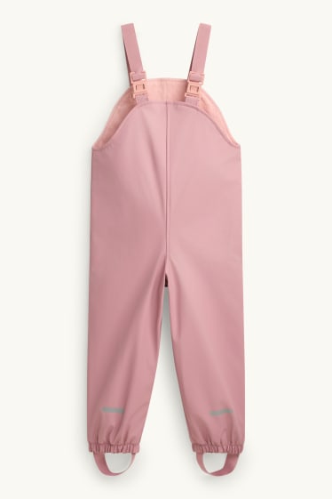 Enfants filles - Pantalon de pluie - doublé - imperméable - rose