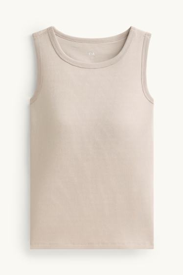 Damen - Top mit integriertem BH - hellgrau