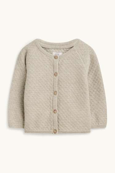 Unisex - Pletený kardigan pro miminka - béžová