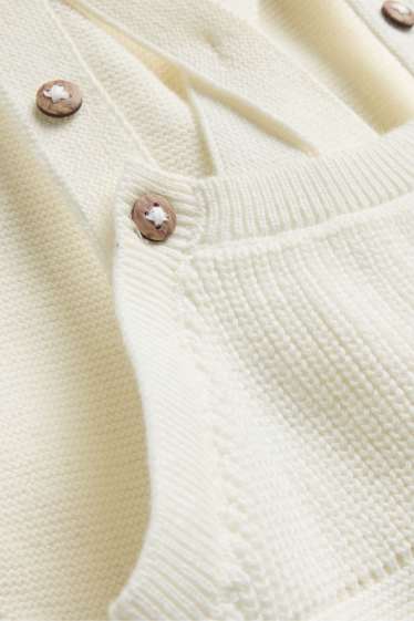 Unisex - Gebreide babytuinbroek - wit