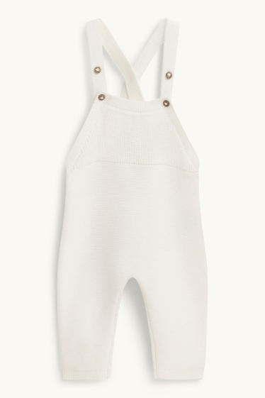 Unisex - Gebreide babytuinbroek - wit