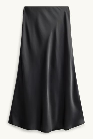 Women - Satin skirt - black