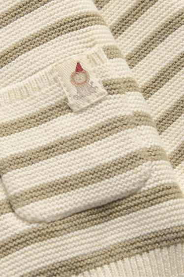 Unisex - Löwe - Baby-Pullover - gestreift - cremefarben