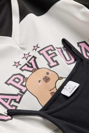 Enfants filles - CapyFun - ensemble - T-shirt et top - 2 pièces - blanc