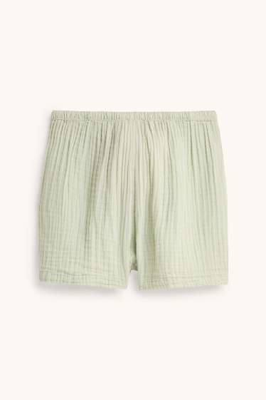 Damen - Musselin-Shorts - Mid Waist - hellgrün