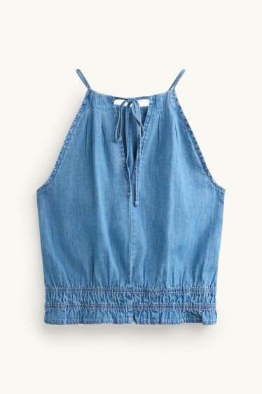 Dámské - Top - džínový vzhled - džíny - modré