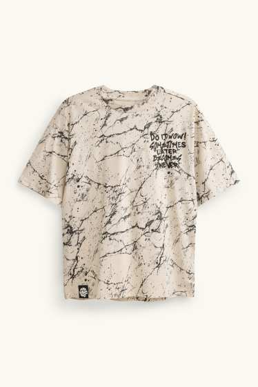 Copii - Băieți - Tricou cu mânecă scurtă - cu model - crem