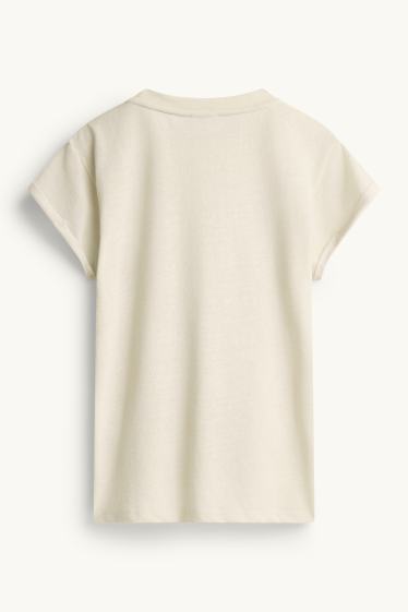 Femei - Tricou - relaxed fit - alb-crem