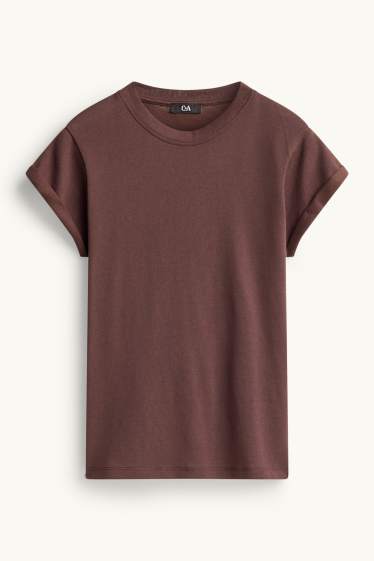 Femei - Tricou - relaxed fit - maro închis