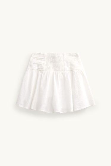 Damen - Minirock - strukturiert - weiss