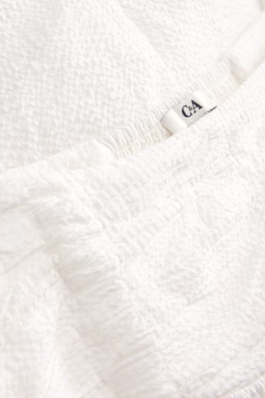 Damen - Minirock - strukturiert - weiss