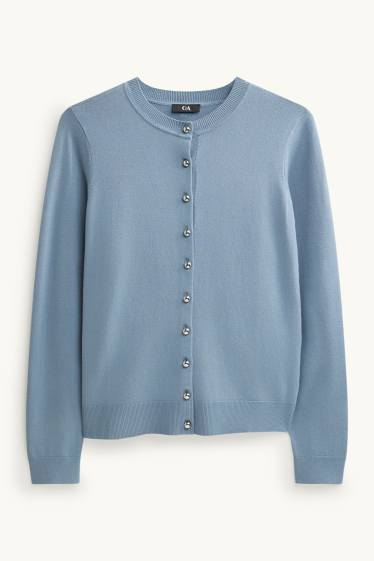 Damen - Strickjacke - hellblau