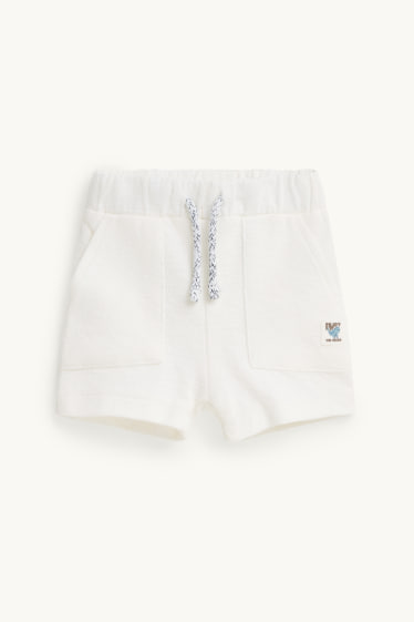 Bebeluși - băieți - Balenă - pantaloni scurți bebeluși - alb