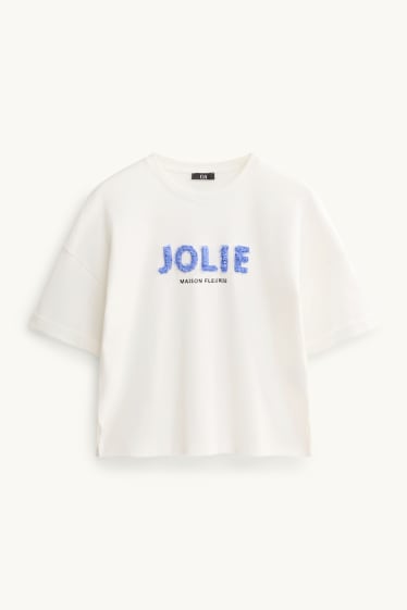 Femmes - T-shirt - relaxed fit - blanc