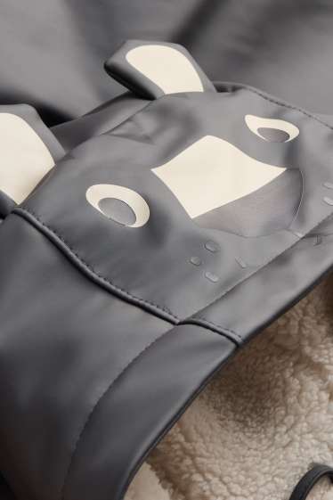 Children Boys - Tiger - rain jacket with hood - lined - waterproof - gray