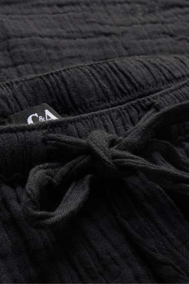 Dona - Pantalons curts de mussolina - mid waist - negre