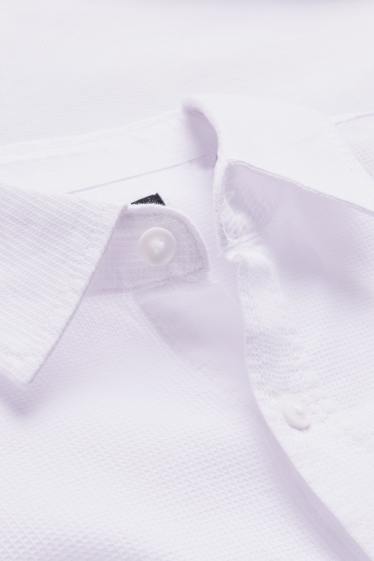 Herren - Hemd - Regular Fit - Kent - strukturiert - weiß