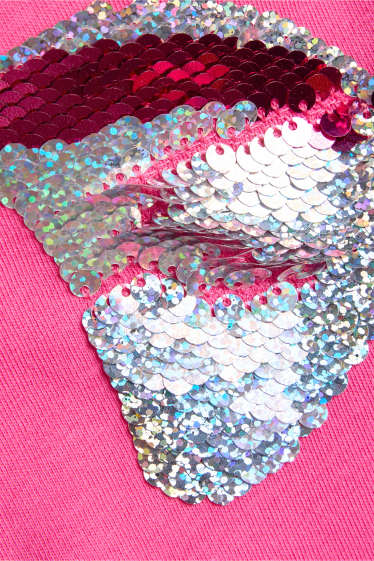 Enfants filles - Nœud - T-shirt - effet brillant - rose