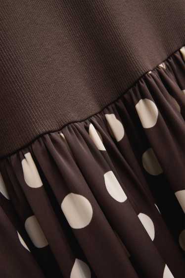 Femmes - Robe Fit & Flare - à pois - marron foncé