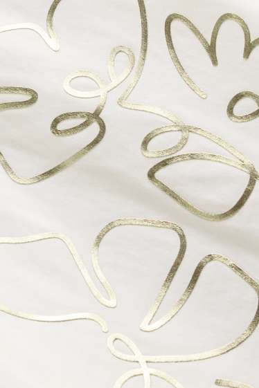 Donna - T-shirt - regular fit - effetto brillante - bianco