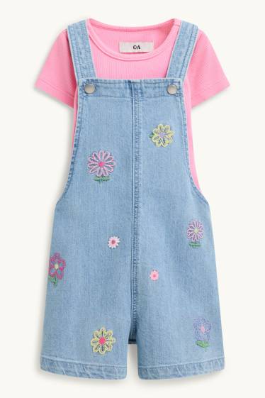 Kinderen: meisjes - Jurk - blauw / fuchsiarood