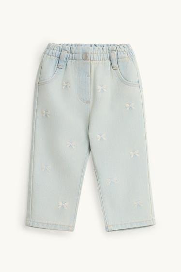 Neonate - Fiocchetto - jeans per neonate - jeans azzurro