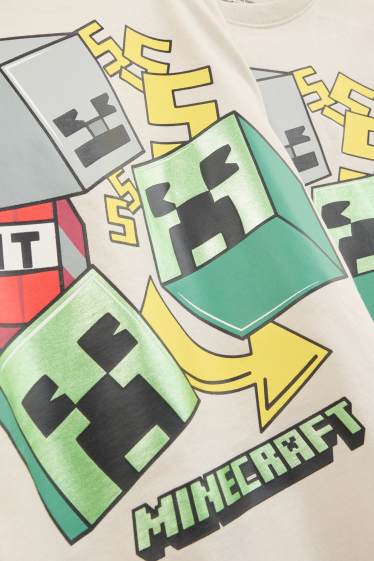 Enfants garçons - Minecraft - T-shirt - effet brillant - beige