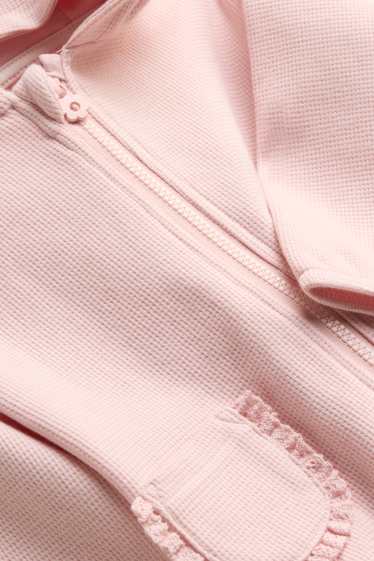 Nadó nena - Dessuadora oberta amb caputxa per a nadó - texturada - rosa
