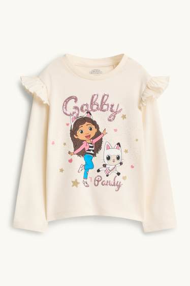 Nena - Casa de Nines de la Gaby - samarreta de màniga llarga - efecte brillant - crema