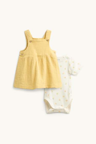 Bebés niñas - Limones - conjunto para recién nacido - 2 prendas - amarillo