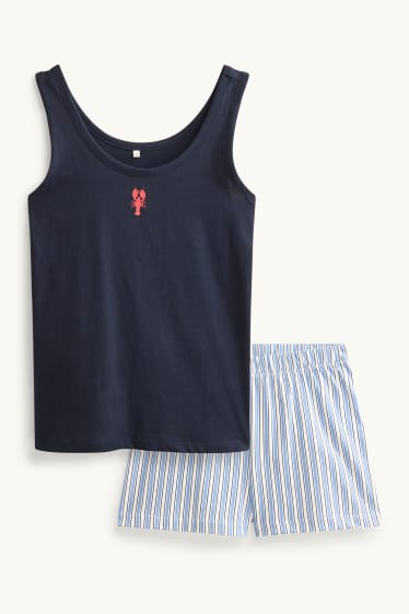 Dames - Shortama - blauw / lichtblauw